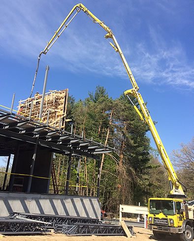 Concrete pumping into form